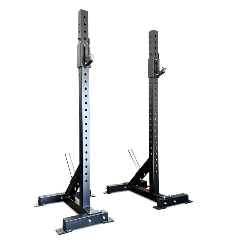 Heavy Duty Adjustable Squat Stands PL7358 - High Durability Gym Equipment for Weightlifting and Powerlifting