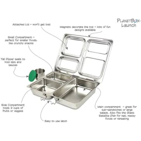 PlanetBox LAUNCH Stainless Steel Lunchbox