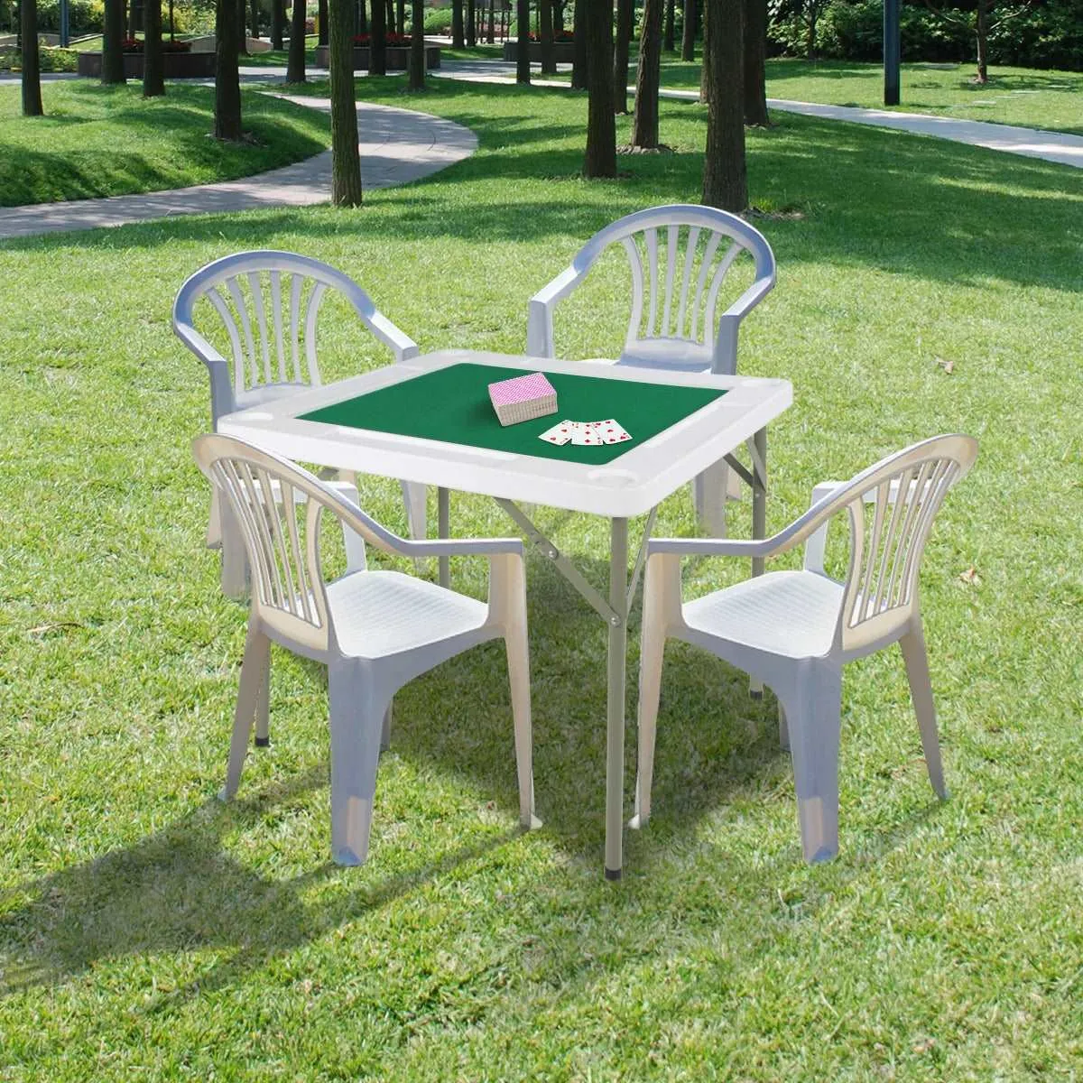 Plastic Mahjong/Domino Table with Folding Legs