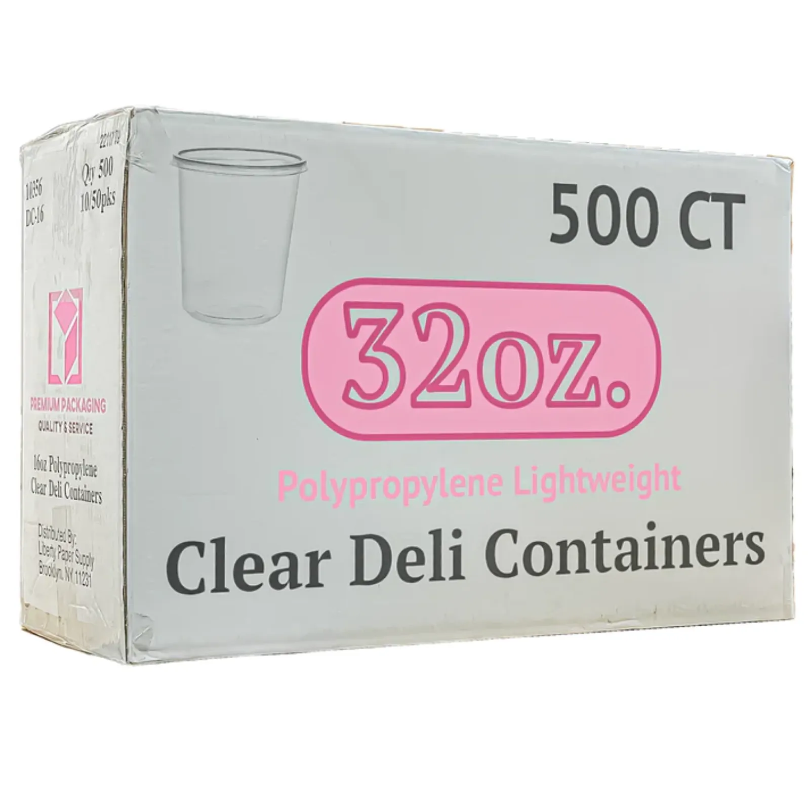 *WHOLESALE* 32oz. Lightweight Deli Containers with Lids | 500 ct/case